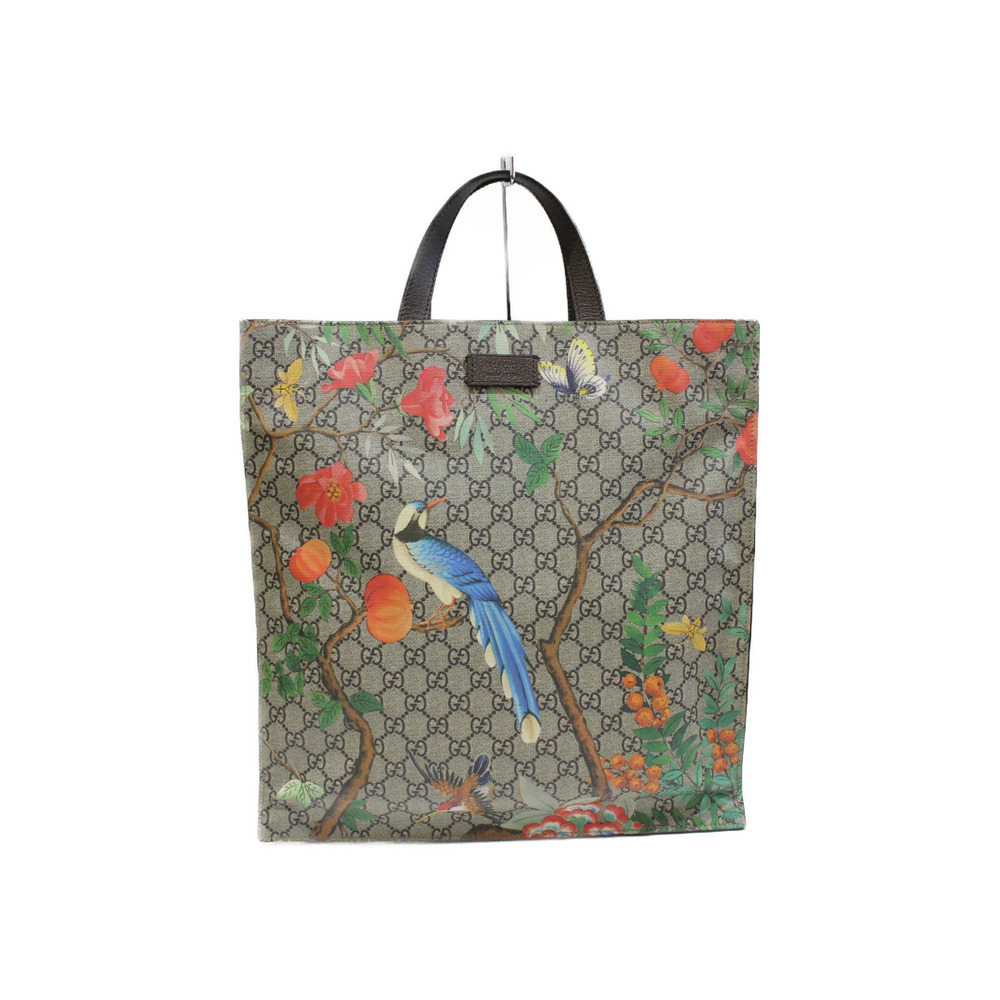 GUCCI Tian GG Supreme Bird Tote Bag Shoulder Canvas Strap